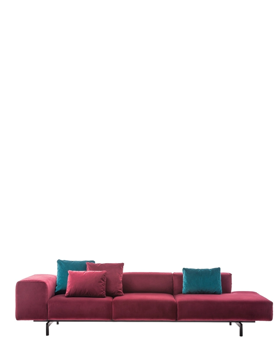 Largo ottoman three-seater velvet - right - Image 3