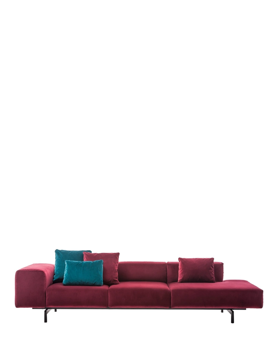 Largo ottoman three-seater velvet - right