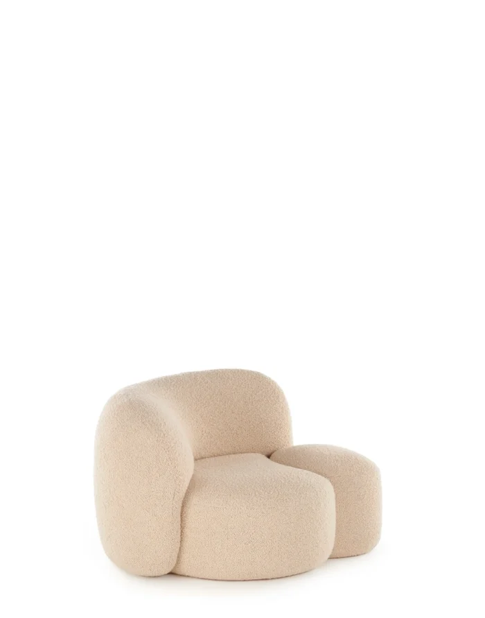 Aaland poltrona tecido bouclé novo stretch - Imagem 3