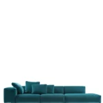 Largo ottoman 3 Lugares veludo - direita